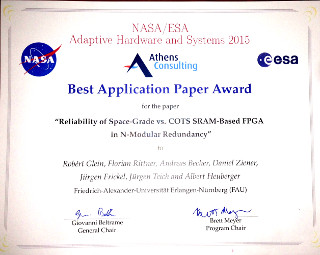 Towards entry "18.06.2015: Best Application Paper Award NASA/ESA Conference on Adaptive Hardware and Systems (AHS 2015)"