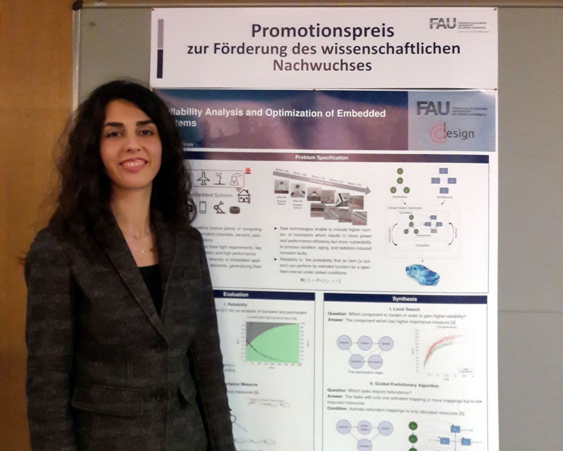 Dr. Hananeh Aliee in front of her poster