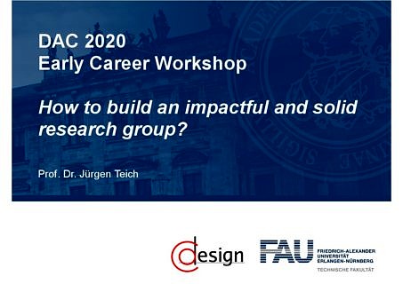Towards entry "Jürgen Teich Panelist at ACM/IEEE Early Career Workshop at DAC, July 19, 2020"