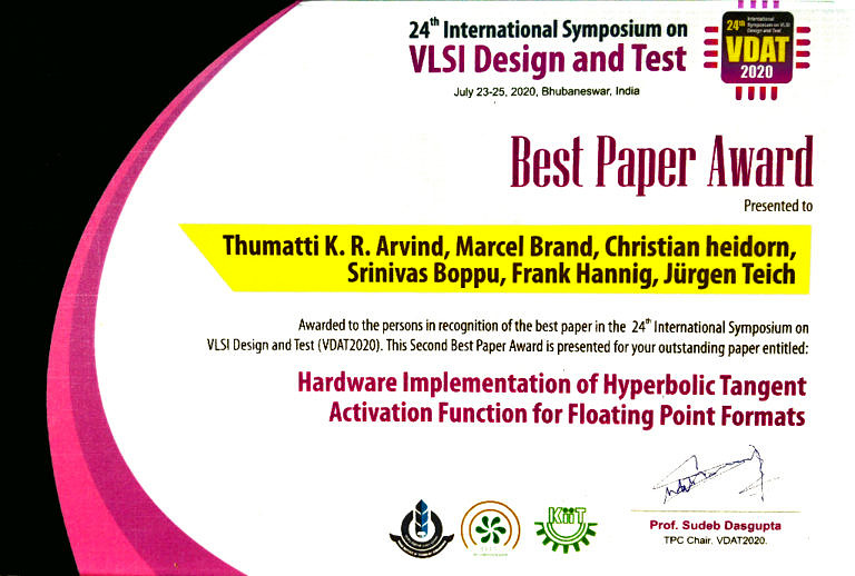 Best Paper Award at VDAT 2020