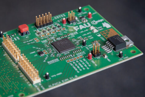 Picture shows a pcb with electronic components